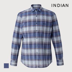 [INDIAN] 린넨블랜드 빅 체크 셔츠_MITNL3S1341