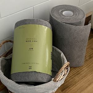 버리고 끝! 1장 1세척 위생 일회용 수세미 일반형 60롤x 2롤 (120롤)