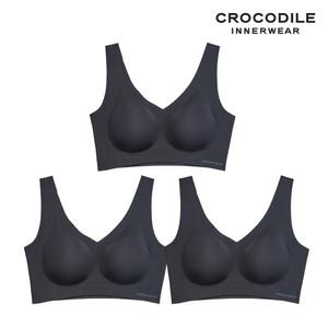 [크로커다일] 감탄브라 소프트 쿨인견 쉘론 패드일체형 V넥 브라3종 블랙 CDWBR5N12_3