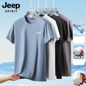 JEEP 지프 남성 여름 라운드 반팔티셔츠/면티/무지/기본티/M-4XL/헬스복