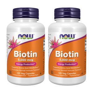 2개 나우푸드 비오틴 5000 mcg 120 베지캡슐 Biotin 바이오틴 모발 영양제