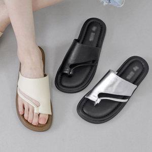 와이드 스트랩 쪼리 뮬 슬리퍼 (2cm) 크렘므