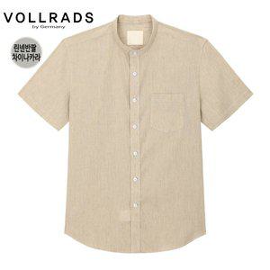 [폴라츠옴므]VOLLRADS폴라츠 린넨혼방 반소매 차이나카라 베이지셔츠