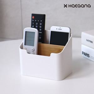 모던 리모컨 정리함 / 수납 정리 보관 정리 수납함 원목 다용도 테이블 화장대 책상 소품 미니 거치대 용품