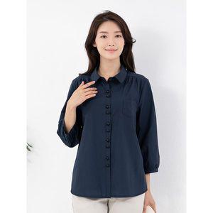 [하프클럽/]엄마옷 더블 단추 7부 카라 남방 NB405190 마담 미시 중년여성 빅사