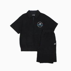 M 뉴발란스키즈트레이닝세트 PQC NK9YFB201U-19 BASIC ESSENTIAL미니쮸리 반팔 스웨트셋업