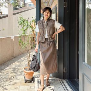 [핑크시슬리] SET/버니즈 와샤 잘록스트링 스커트세트
