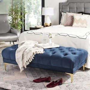 베드벤치 침대 벨벳 풋스톨 사이드 01 60x45x40cm 패브릭 북유럽 연회색 풋스툴