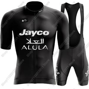 OEM 2025 Black Jayco Alula 팀 사이클링 저지 세트 보라색 호주 자전거 의류 도로 셔츠 정장 반바지 MTB R