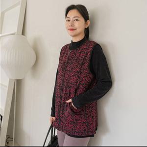 22FW34 / 캥거루 주머니 오픈 지퍼 조끼/ 엄마옷 / 빅사이즈 / 할머니옷