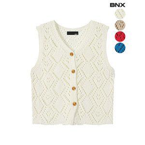 [하프클럽/BNX]여성 꽈배기 뜨개 니트 베스트