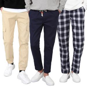 남자 면바지 밴딩 스판 일자면바지 와이드팬츠 린넨 마바지 카고  빅사이즈 S~5XL