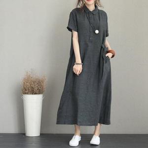 여자 린넨 롱 원피스 3종 루즈핏 빅사이즈 시원한 여름 반팔 롱원피스