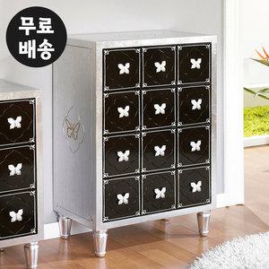 뷔노 엔틱 은박 12칸 서랍장 4단 약장 예쁜 수납(620)