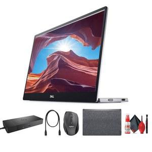 듀얼 스크린 생산성, USB C 연결, 디스플레이 매니저 소프트웨어(P1424H) WD19S 도크 + M705 마우스 클리닝 키트를 갖춘 DELL 14인치 FHD LED 휴대용 모니터