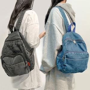 학생 대학생 빅팩 소재의 데일리 청바지 보부상가방 백팩 데일리백 데님 데님 미니백팩