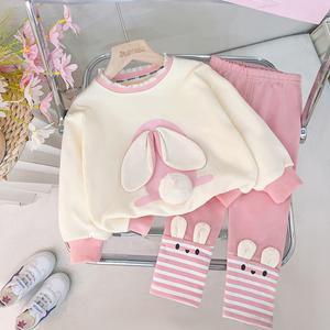 키즈 어린이 새 봄 가을 아기 옷 정장 티셔츠 바지 2 개 의류 유아 면화 의상 Tracksuits