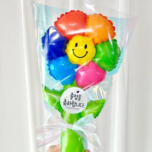 데이지 스마일 풍선 DIY 한송이 꽃다발 꽃풍선 생일선물 연주회 발표회 학예회 단체선물