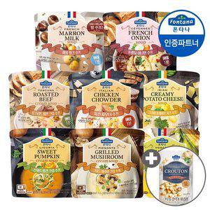 [샘표]폰타나 전자레인지용 수프 8종 180g 8개 골라담기+크루통1개