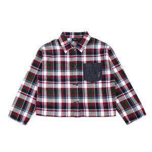 [블루테일](신세계 사우스시티)AWG2JK02PK 핑크 체크 크롭 데님 자켓