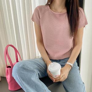 [시크릿라벨] 비스코스스퀘어넥반팔니트