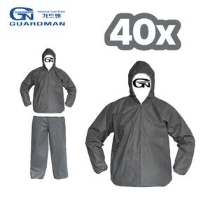 가드맨 PP 일회용 상의 방진복 보호복 작업복 발수 40P