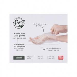 FROG 대용량 일회용 엠보싱 위생장갑(500매) 양면엠보싱 고급비닐장갑