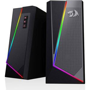 레드라곤 GS520 RGB 데스크톱 스피커, 6가지 컬러 LED 모드, 향상된 사운드 및 간편한 볼륨 제어 기능을 갖춘 2.0채널 PC 컴퓨터 스테레오 스피커, USB 전원 공급형 w / 3.5mm 케이블