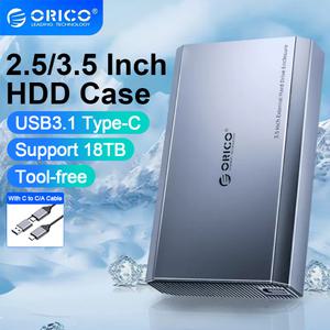 ORICO 2.5/3.5 인치 HDD 케이스 휴대용 SATA 하드 드라이브 인클로저 -C 알루미늄 합금 PC 케이스용 외장형