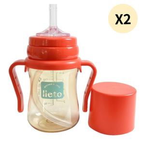 코코리에또 유아컵 추 빨대컵 물병 200ml 레드 X2개
