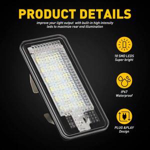 자동차 라이센스 2Pcs A6 플레이트 A4 번호 RS4 B7 A8 S6 LED 아우디 액세서리 라이트 12V Cabriolet S8 B6 S3 RS6 S4 오류 C6 Q7 없음 A3