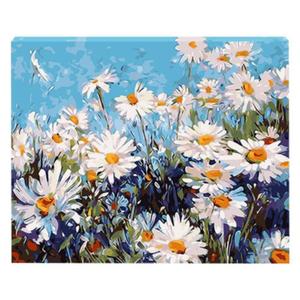 (데이지와하늘 40X50) DIY 명화그리기 유화 페인팅/명화/그리기/색칠/그림/세트/캔버스/액자/취미용/선물