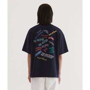 COVERNAT 멀티 타이포 그래픽 티셔츠 Dark Navy CO2502ST52DN
