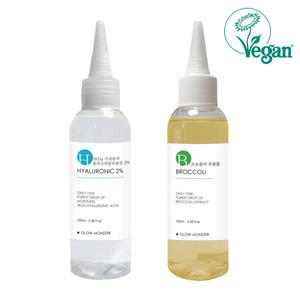 3Kda 올리고 히알루론산 2원액 100ml +브로콜리 추출물 원액 비건인증 글로우몬스터