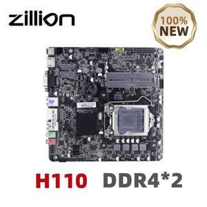 Zillion H110 미니 ITX 마더보드 LGA 1151 듀얼 채널 DDR4 지지대 코어 i3 i5 i7 펜티엄 셀러론 6 7 8 9 세