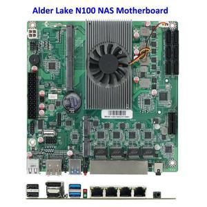 Alder Lake NAS 마더보드 산업용 미니 ITX 17x17cm, DDR5 4 * i226, 2.5GBps LAN M.2 NVMe 6 x SATA DP HD