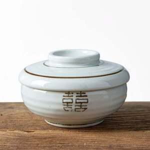 이천도자기 희고백자 뚜껑 탕기 소 12.5cm 그릇 식