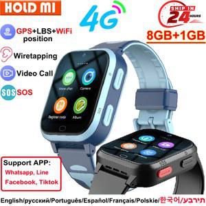 ROM 어린이 스마트 워치 GPS 와이파이 위치 화상 통화, 전화 소리 녹음, 어린이 스마트워치 통화 백 모니터 알람 시계, 8GB 4G