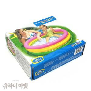 유하니마켓 베이비 무지개 풀장86X25 인텍스 유아풀 조립수영장 미니풀장