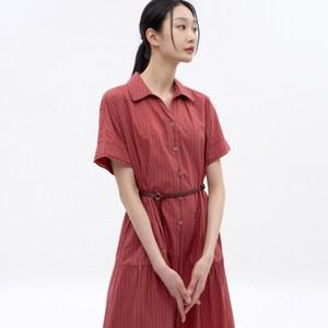 [지센] 핀스트라이프 벨트 원피스 LFOPN504_RE
