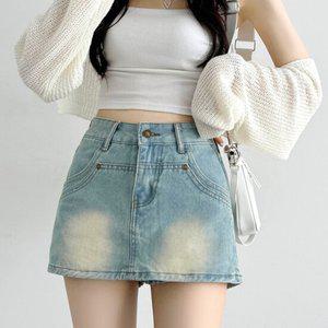 어나더뷰 치마바지 브로디 데님 청치마 A라인 반바지 D-3