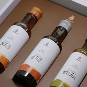 국내산 선물세트 생들기름180ml+들기름180ml+참기름 180ml
