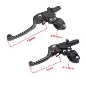 ZSDTRP 오토바이 CNC 브레이크 클러치 레버 핸들 바, 핏바이크 더트 피트 바이크 ATV용, 22-24mm, 130mm, 100mm, A