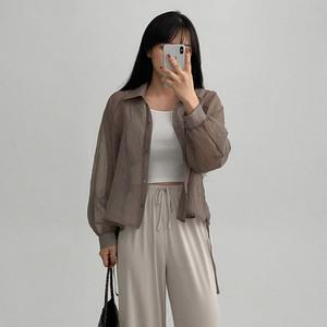 [에이와비] 프린커버시스루셔츠 -3color/에어컨바람/장마철/자외선차단