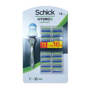 쉬크 하이드로5 컴포트 면도기(1개) + 면도날(16개) 세트