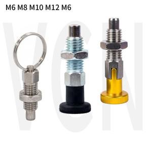 217 핸들 조정 가능 플런저  스프링 핀  인덱싱 리턴   M6 M8 M10 M12M16  잠금 나사  인덱스 볼트