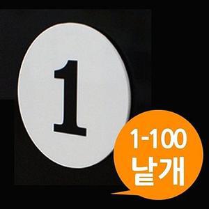 [ 아크릴 원형번호판 중형낱개 1에서100번 ] 숫자판   넘버 목욕탕 락커룸 도서관 대기표