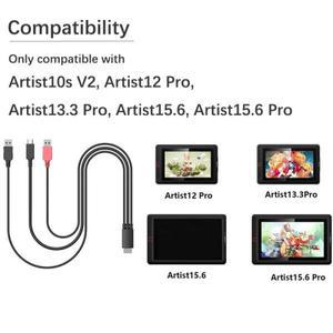 xppen Artist10S Artist12Pro Artist15.6 드로잉 펜 태블릿에만 적합한 3-in-1 케이블