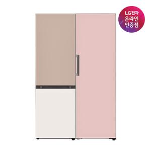 LG 오브제컬렉션 Q342AAA133+Z321AA3C  상냉장고 김치냉장고 빌트인 세트 글라스재질