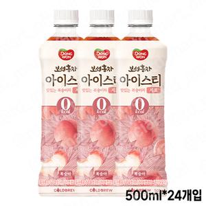 [무료배송]동원 보성홍차 아이스티제로복숭아 500ml X 24개